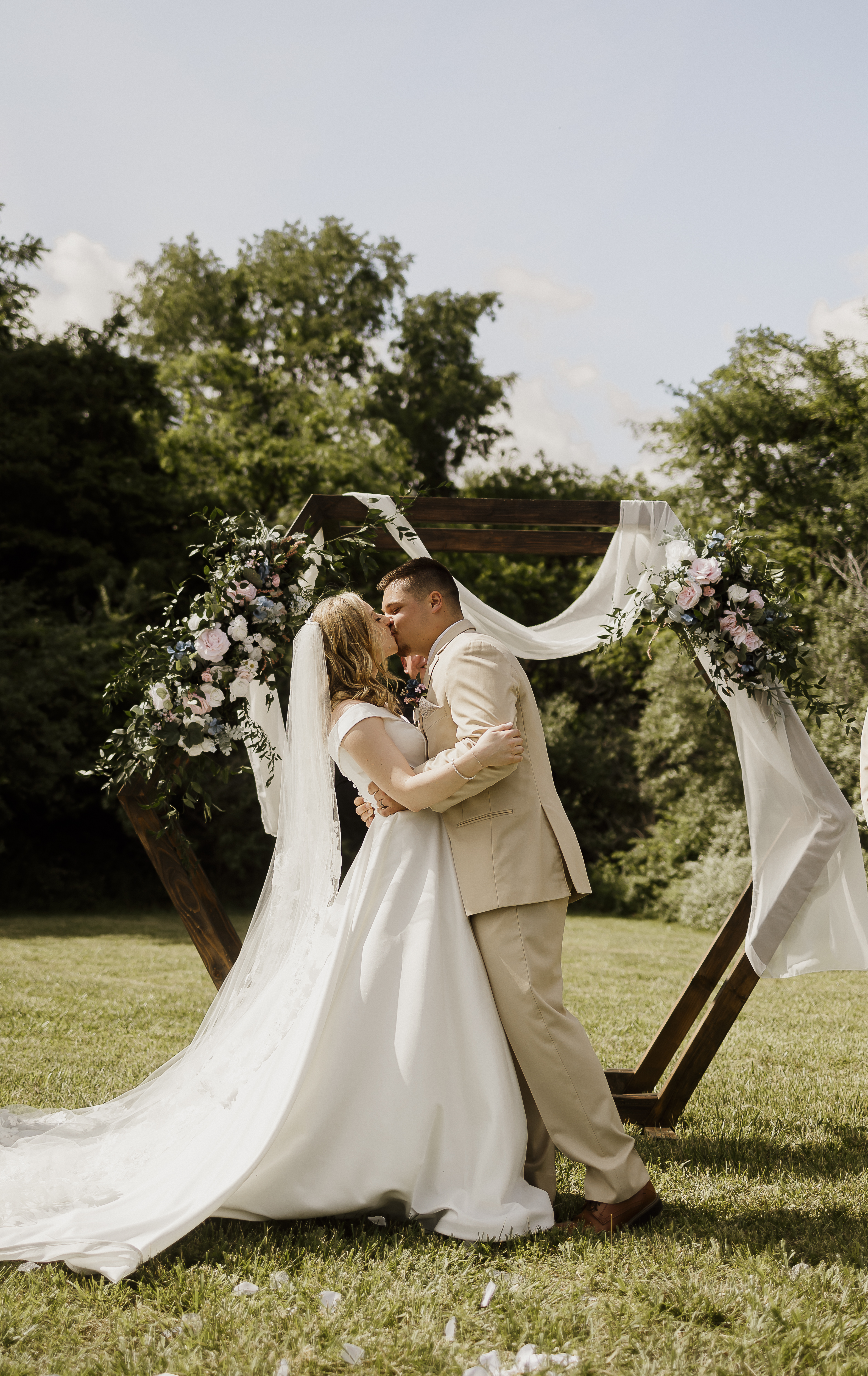 Outdoor wedding ceremony at The Meadows Event Venue