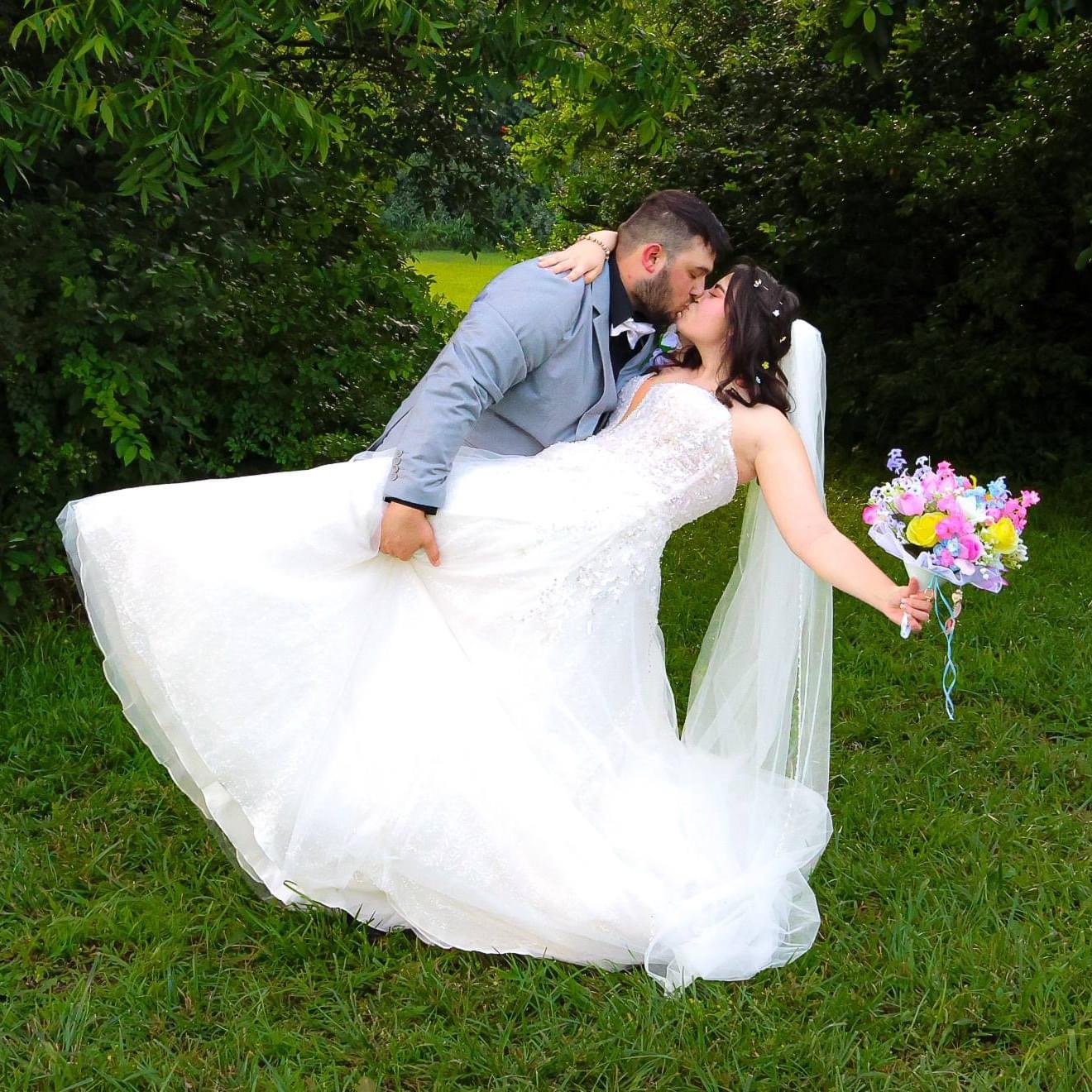 Outdoor wedding ceremony at The Meadows Event Venue