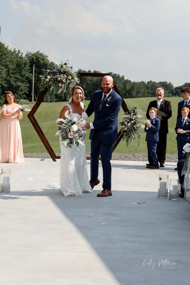 Outdoor wedding ceremony at The Meadows Event Venue